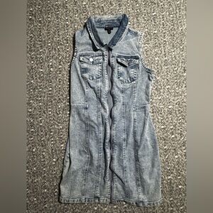 Denim Sleeveless Zip-Up Dress